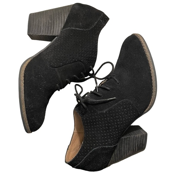 Adam Tucker Black Suede Lace-up Booties - Picture 2 of 8